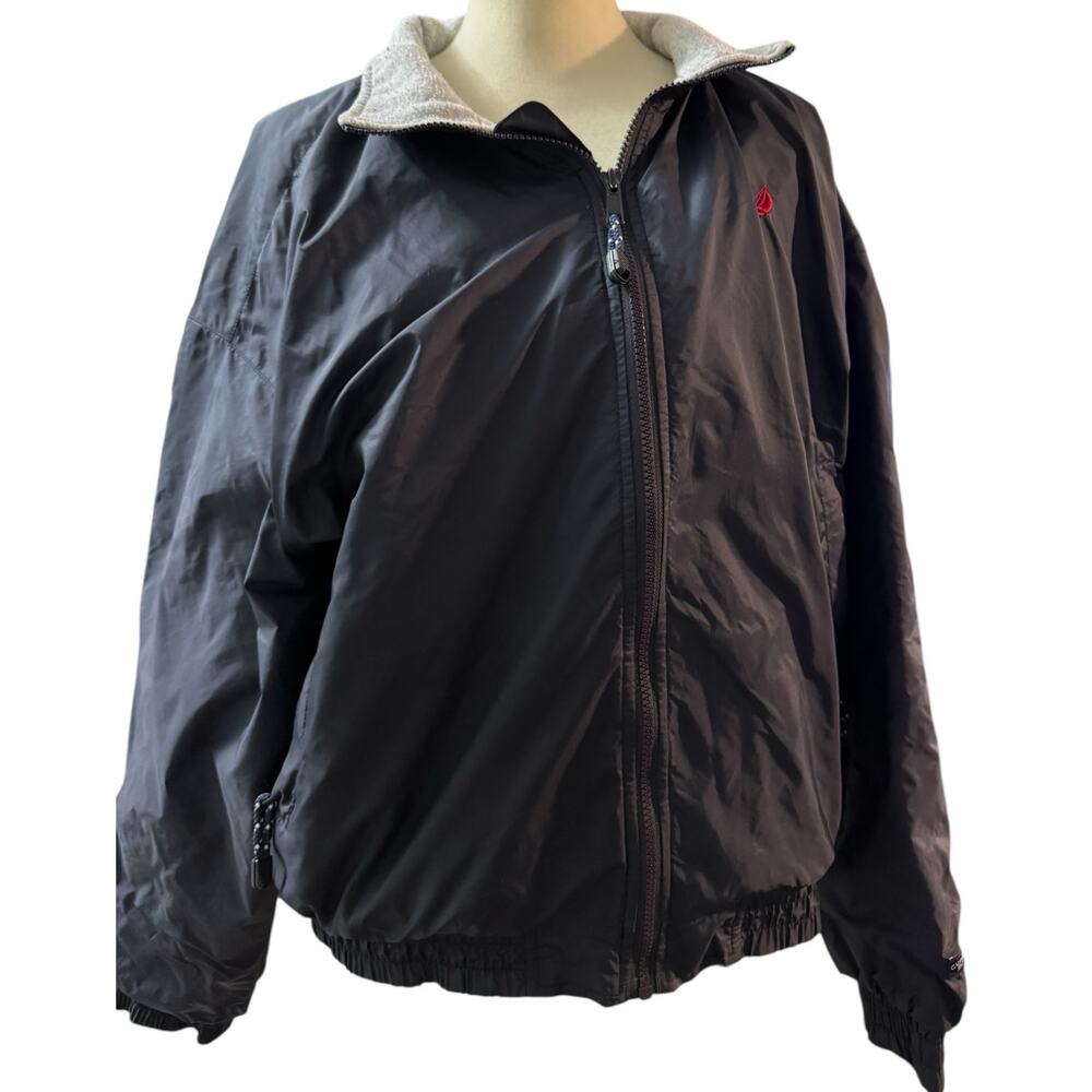 Cuffy’s of Cape Cod Navy Bomber Jacket Sherpa Lined Nautical Outerwear Medium